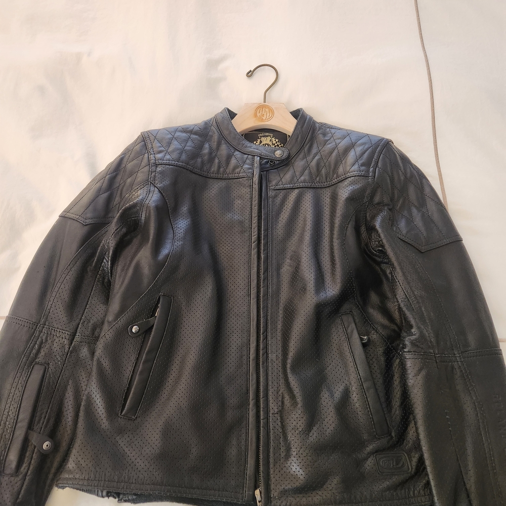 Woman's Roland Sands Perforated Black Leather Jacket